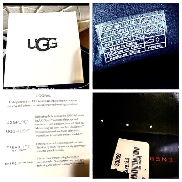 New UGG Beach Navy Mocc Boat Shoe Nubuck Leather - Picture 7 of 9